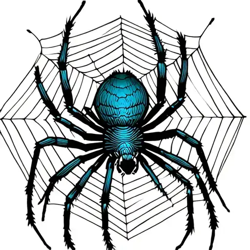 Spider Stretching Its Web Along The Base Web