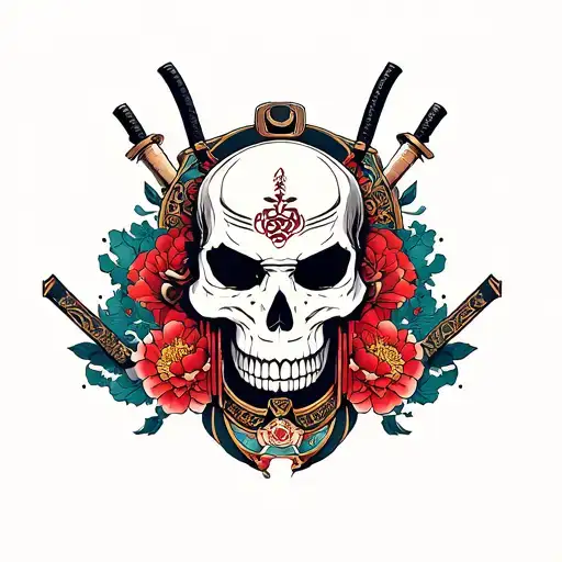 Samurai Skull Surrounded