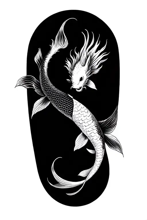 Dragon And Koi Fish Yin Yang