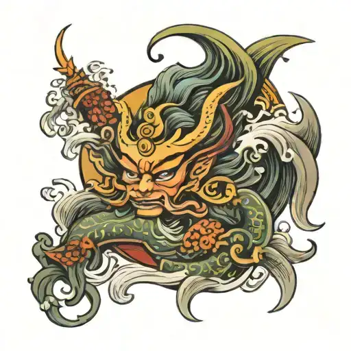 Sun God With Calm Waters