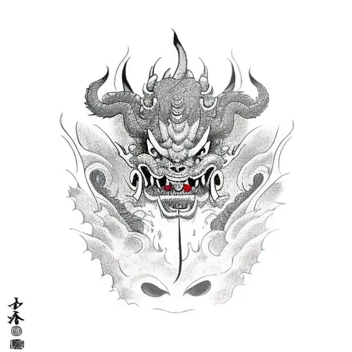 Oni Mask With Dragon