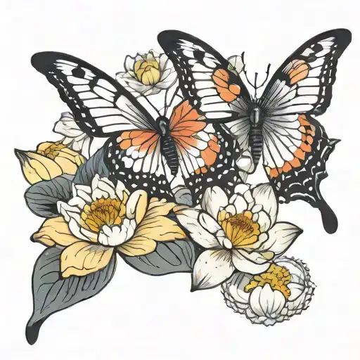 Butterfly And Lotus