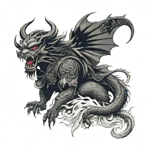 Geisha Japanese Dragon Demon Samurai Warrior