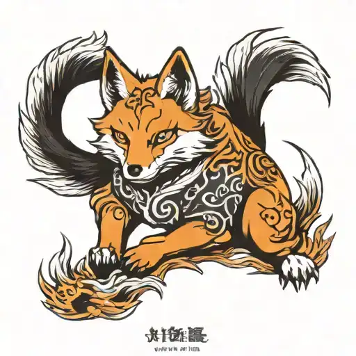 Nine Tailed Fox Kitsune Fox