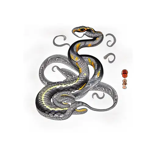 Snake With Flowers