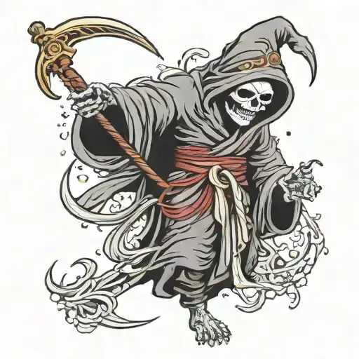 Christmas Grim Reaper Holding