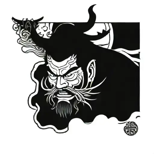 Waves And Samurai Warrior