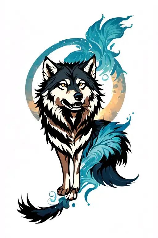 Wolf Within Momoa Tattoo Design Inspired