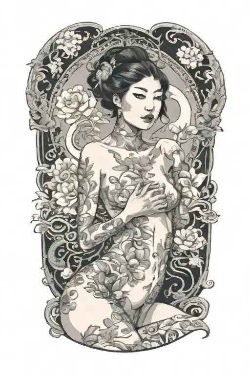 Sexy Nude Woman Blooding Coming From Her Eyes