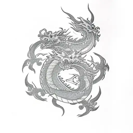 Dragon With Cherry Blossom