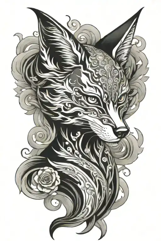 Design A Kitsune Tattoo Featuring The Fox And Mask
