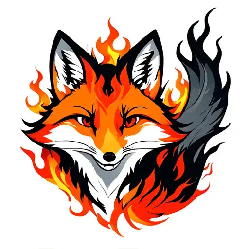 Fox And Fire Flames
