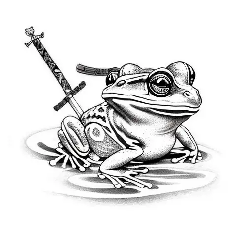 Frog Holding A Samurai Sword