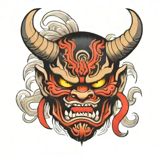 Black And Red Oni Mask