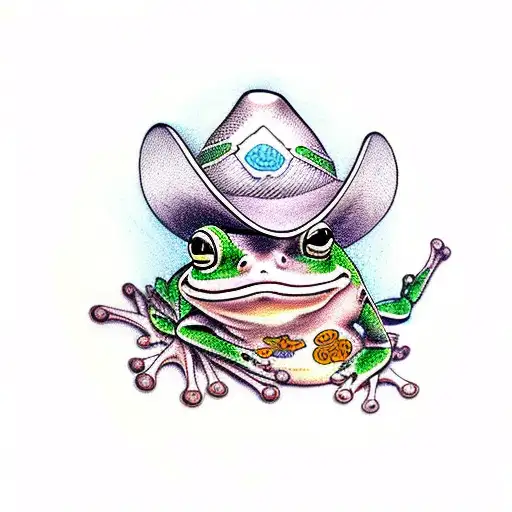 Cute Frog With Cowboy Hat