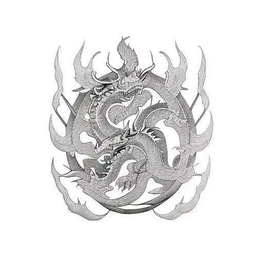 Create A Tattoo Design That Represents The Strength And Power Of Both Yakuza And Dragons
