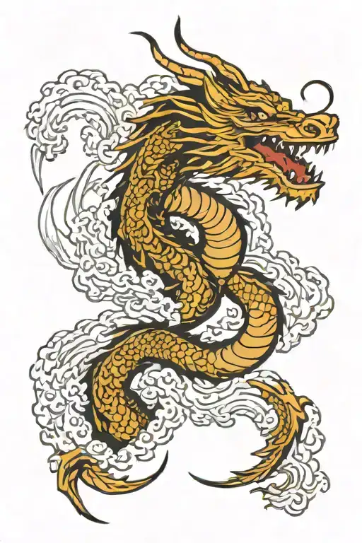 A Dragon Grab Lighting Bolt Striking