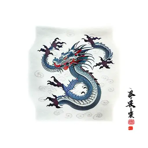 Asian Dragon Wraped Around A Tree