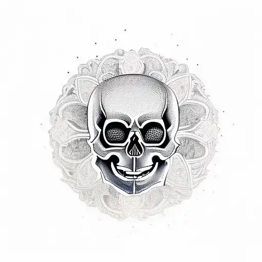 Skull In Russian Khokhloma Style