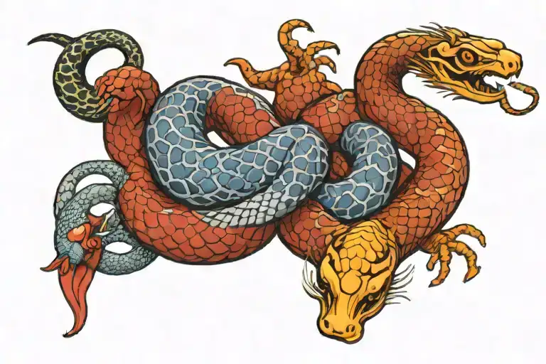 Scorpio And Snake Wrapped