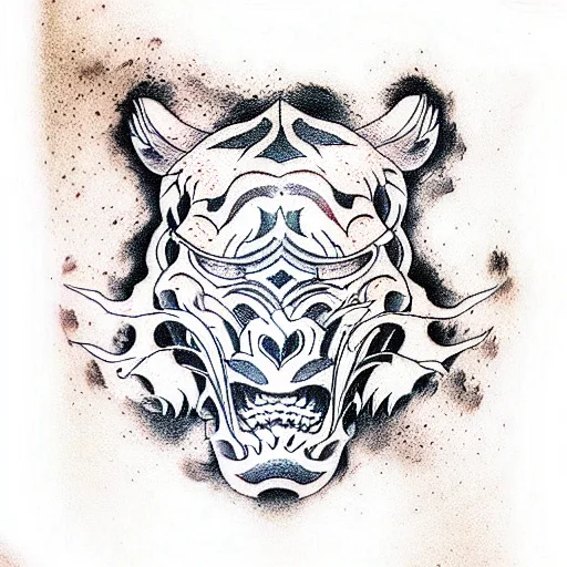 Tiger Bull Fire Skull