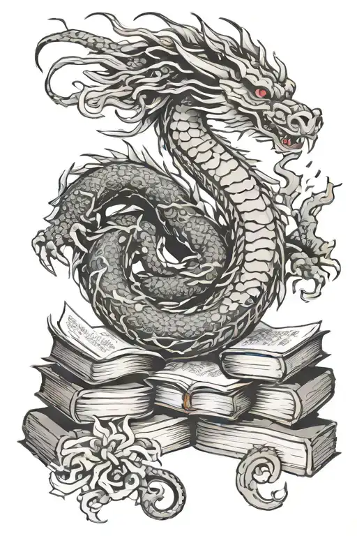 Dragon With Books
