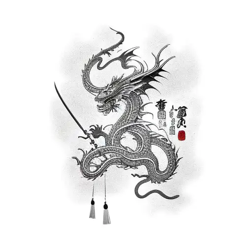 Dragon Cherry Blossom Samurai Buildings