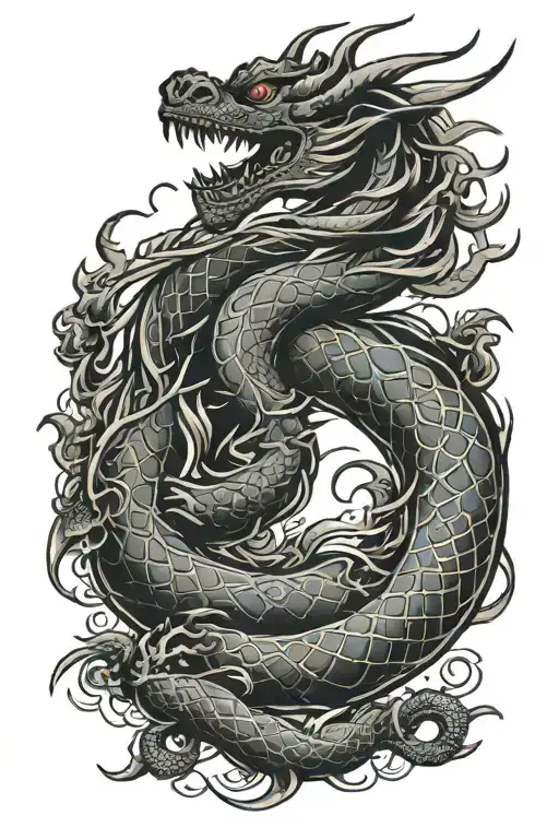 Dragon Wrapped Around Forearm