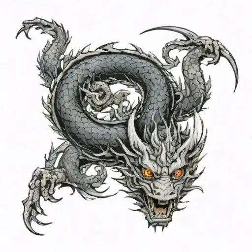 Simple Dragon Wrapped Around Forearm Sleve