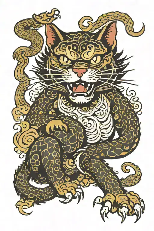 Cat On A Chinese Dragon