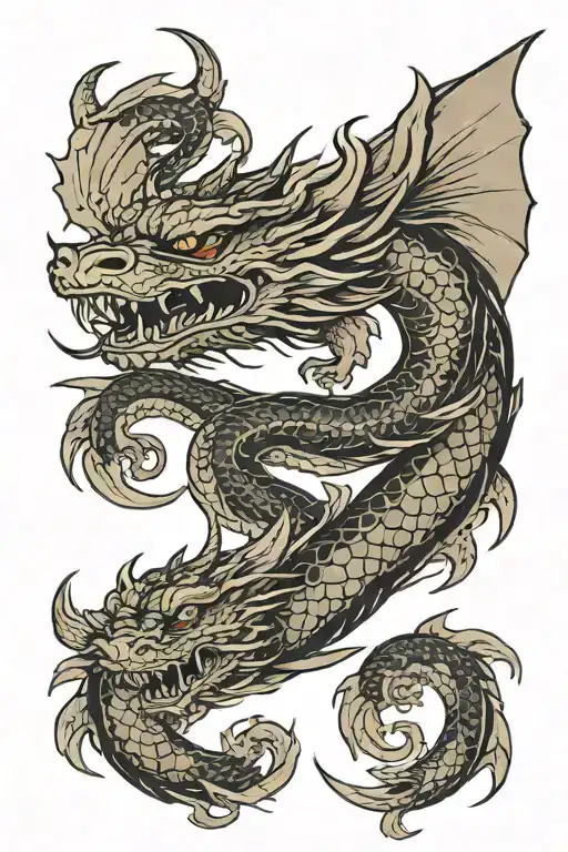 Dragon Wrapped Around Forearm Sleeve