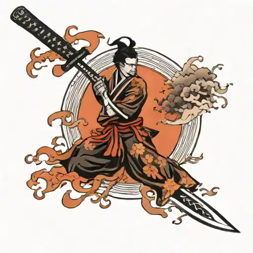 Samurai Sword With Rising Sun