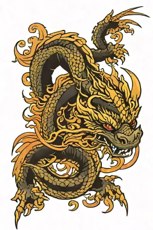 Simple Dragon Wrapped Around Forearm Sleeve Looking Down
