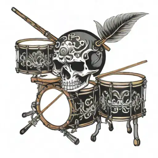 Skull And Snare Drum Set