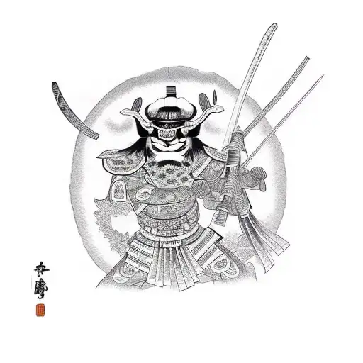 Katana With Japanese Word Warrior