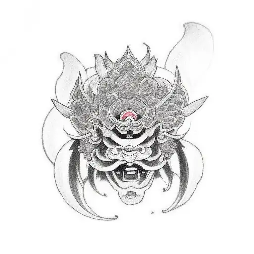 Complex Oni Surrounded By Lotus