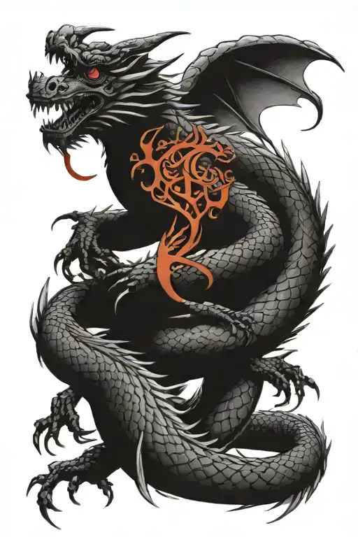 Simple Dragon Wrapped Around Forearm Sleeve Looking Down