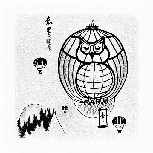 Owl With Hot Air Balloon Protective Memory Of Mother