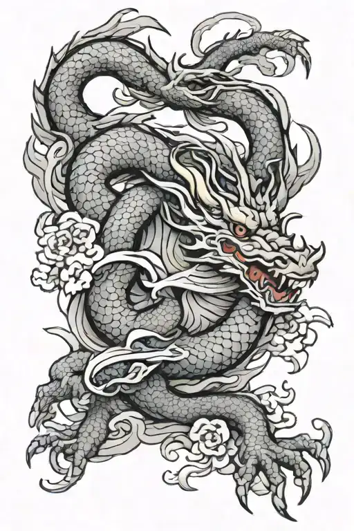 Dragon Wrapped Around Forearm Sleeve