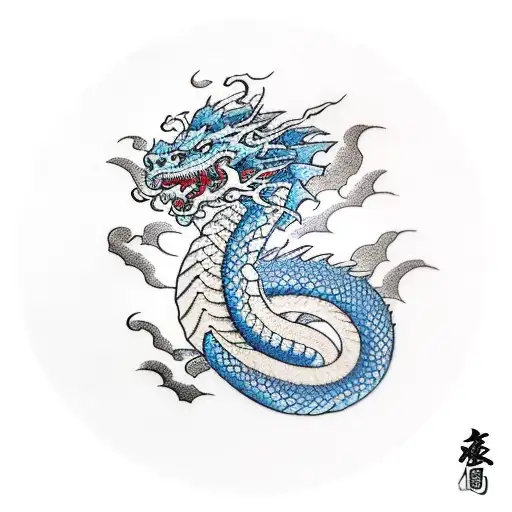 Dragon Emerging From A Stormy Cloud