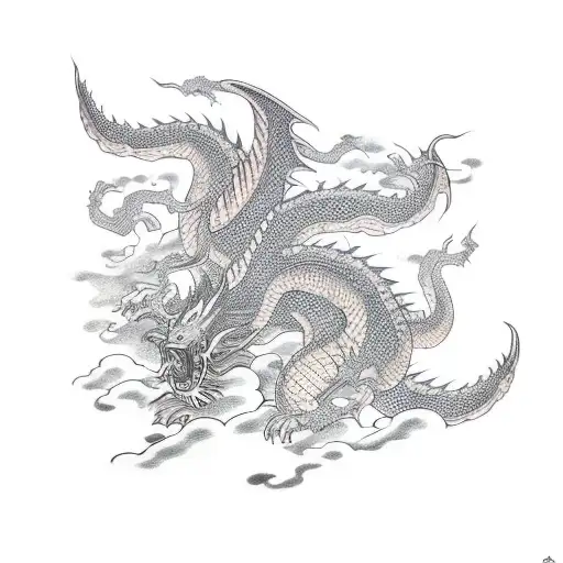 A Fierce Dragon Screaming