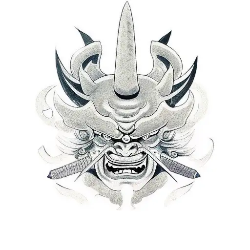 Oni Mask With A Katana