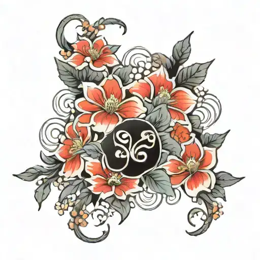 Floral Leg Sleeve Tattoo Design