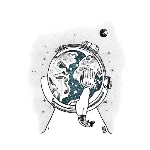 Astronaut Looking At Earth