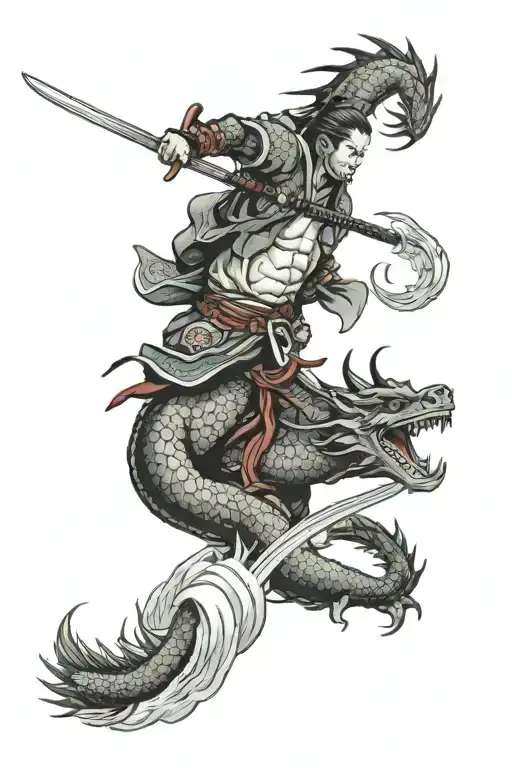 Samurai And Dragon