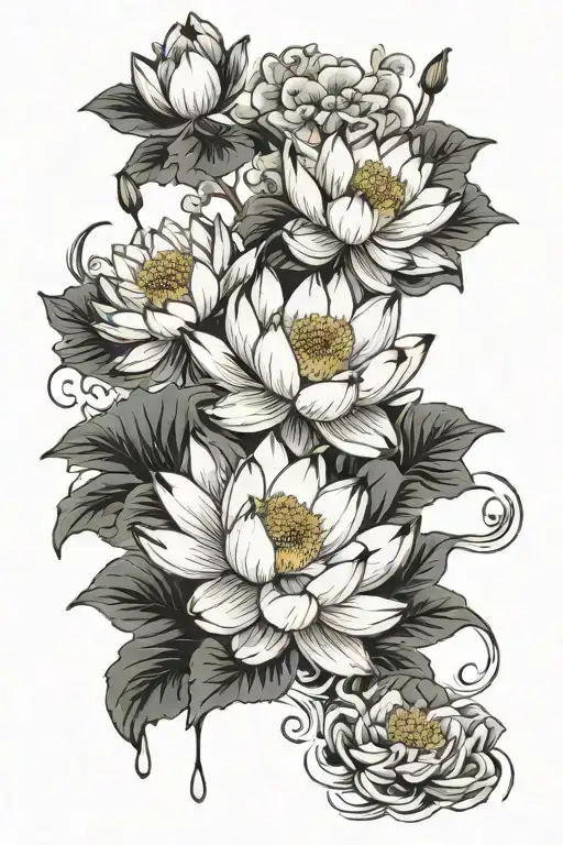 Lotus And Blossom Flowers