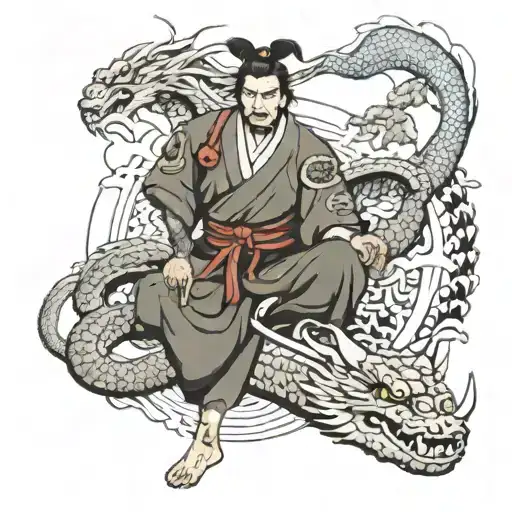 Samurai And Dragon