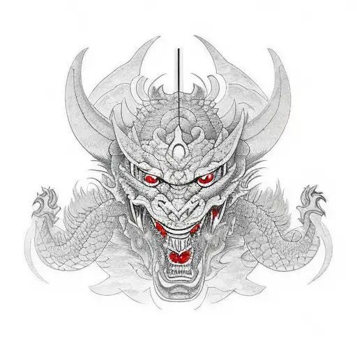Dragon Oni Mask Katana
