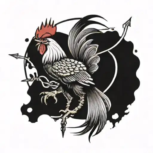 Rooster With A Bow And Arrow