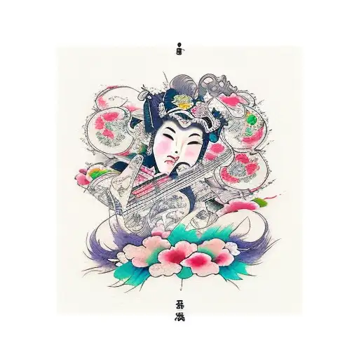 Sheet Music With Watercolor Notes